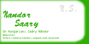 nandor saary business card
